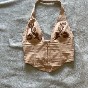 Windsor Lace-Up Tan Top